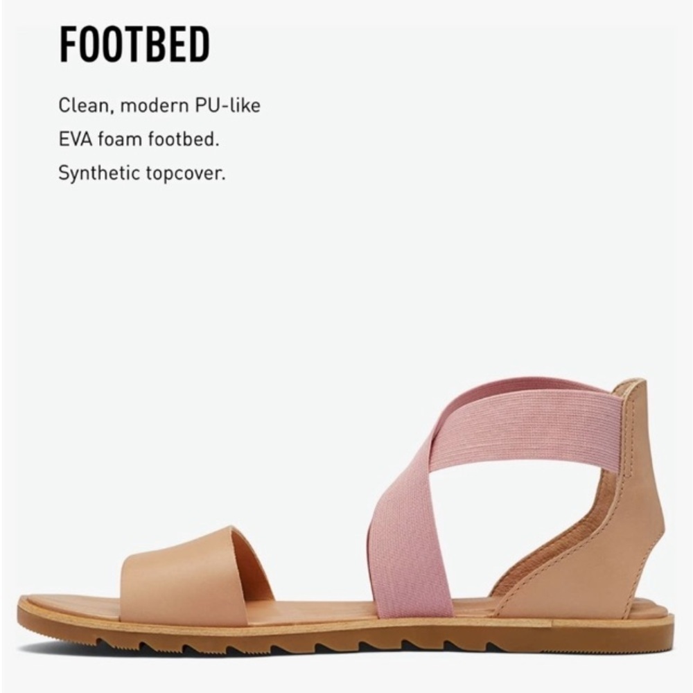 Sorel Pink and Tan Women’s Cross-Strap Sandals - Picture 6 of 16